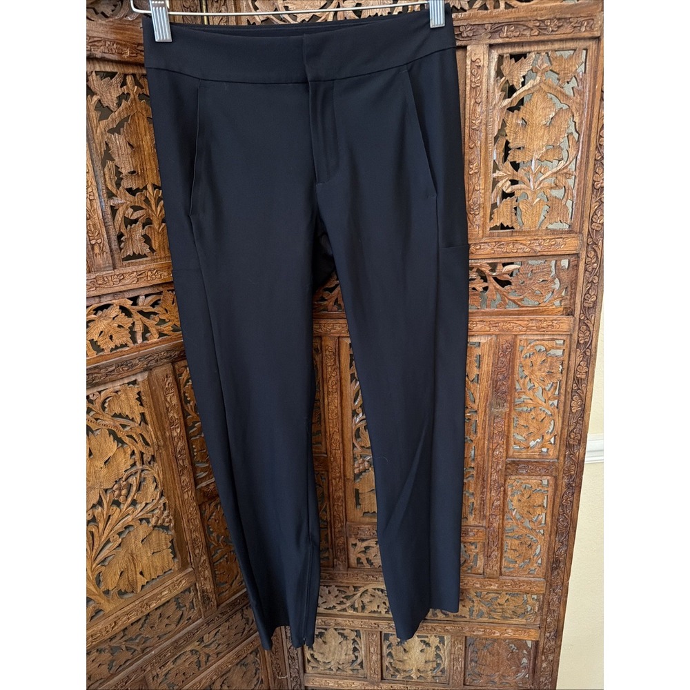 Athleta Stellar Trouser Pants Womens Size 2 Black Stretch Pockets Smooth